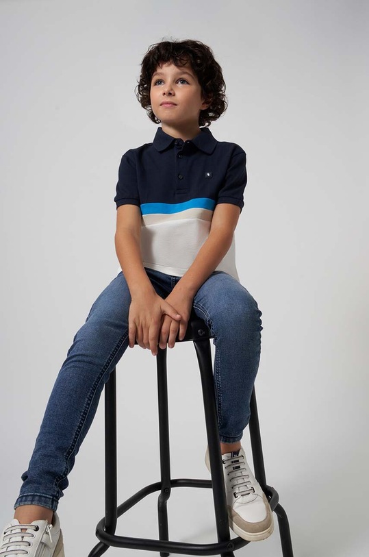 Dětské rifle Mayoral skinny fit Planet friendly modrá 6515.7C.Junior.PPYH