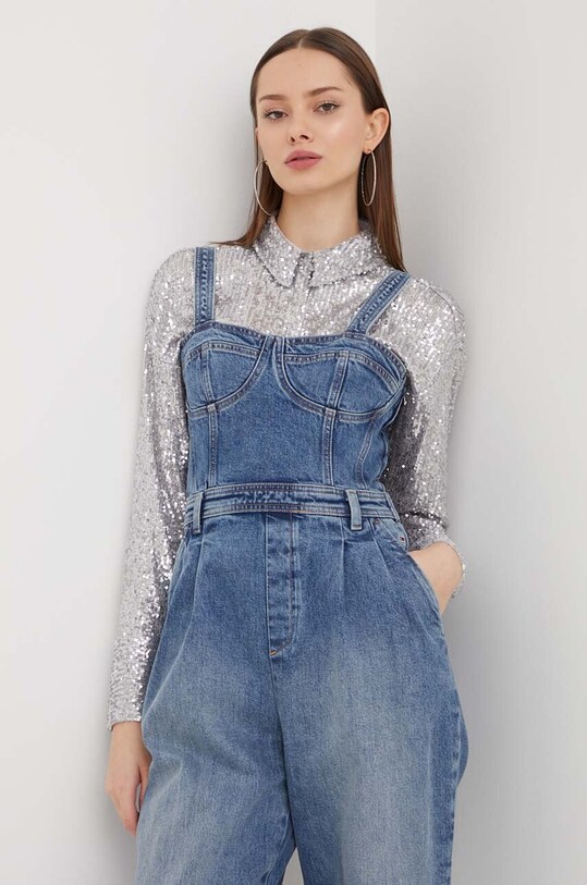Tommy Jeans salopette di jeans DW0DW16955 blu SS24