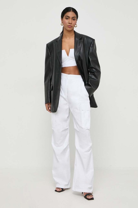 Odzież Patrizia Pepe spodnie bawełniane 8P0602.A391 biały