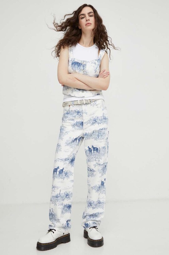 Levi's jeansi RIBCAGE STRAIGHT ANKLE Planet friendly alb 72693