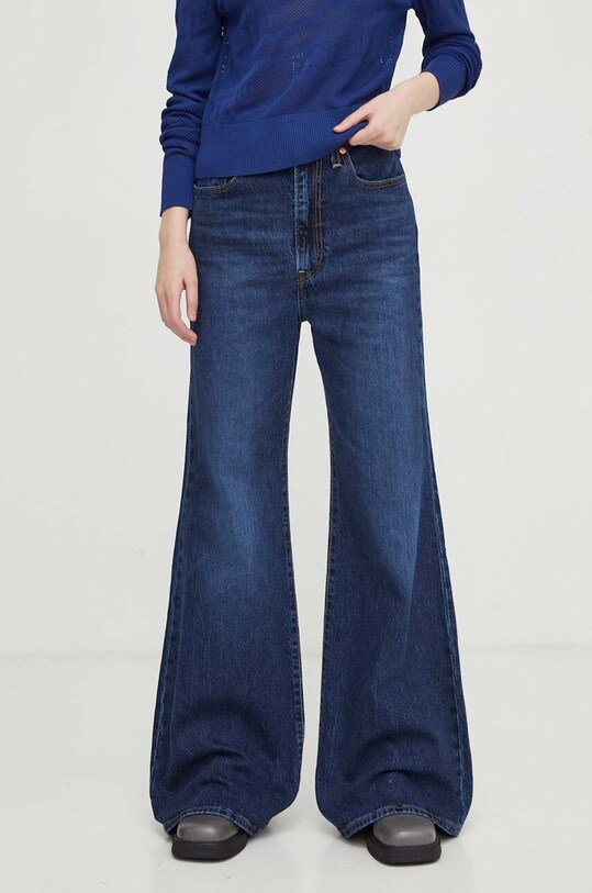Levi's jeansy RIBCAGE BELLS Planet friendly granatowy A7503