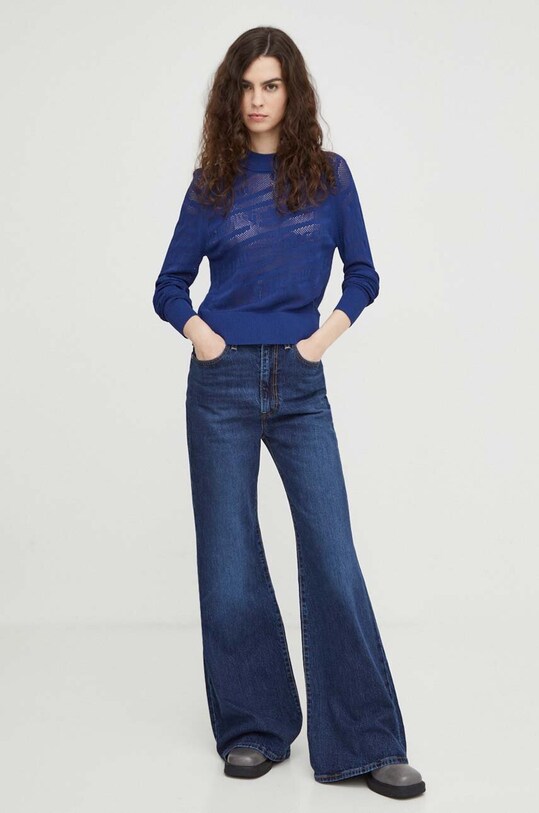 Levi's jeansy RIBCAGE BELLS A7503 granatowy SS25