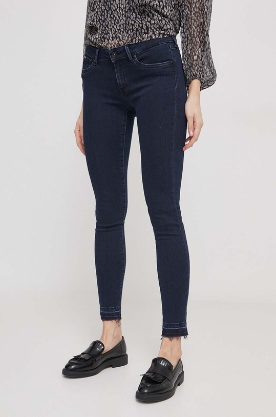 Pepe Jeans jeansy SKINNY JEANS LW Planet friendly granatowy PL204583DP3