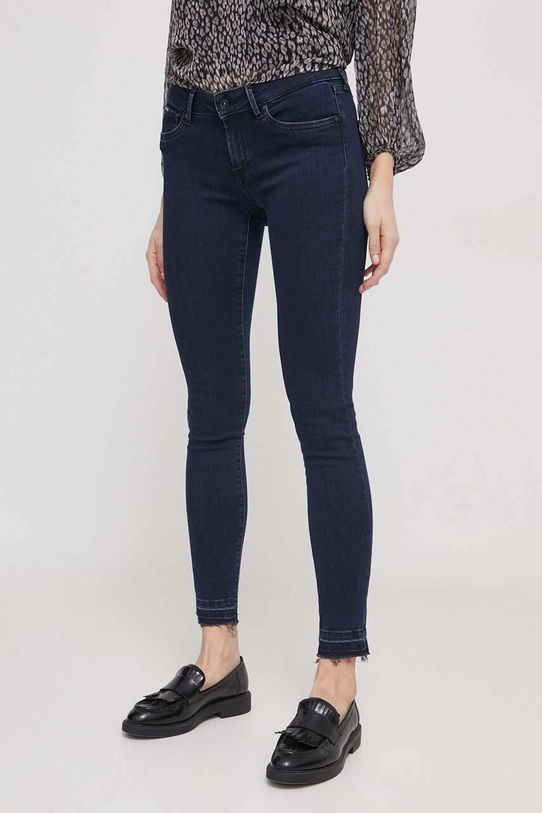 Traperice Pepe Jeans SKINNY LW niski mornarsko plava PL204583DP3