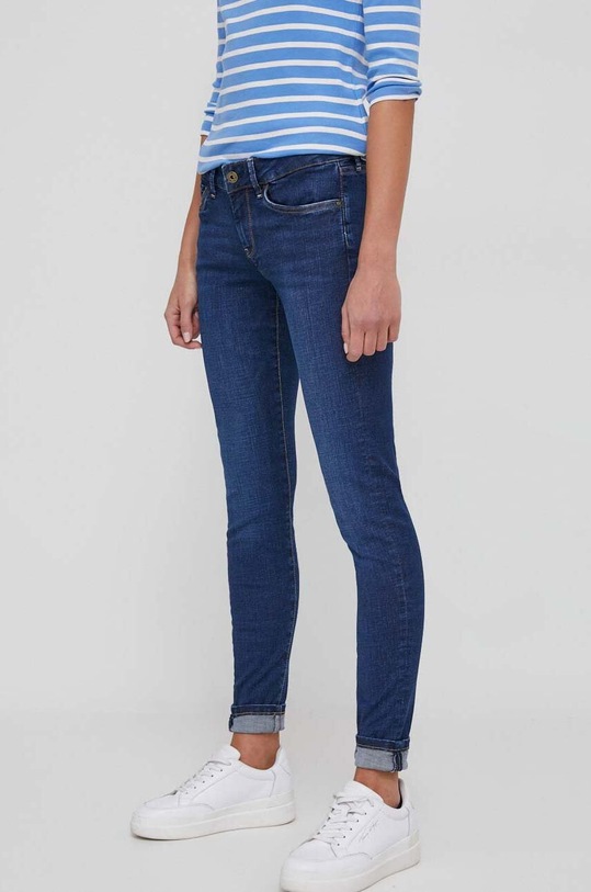 Pepe Jeans jeansy SKINNY JEANS LW Planet friendly granatowy PL204583XW5