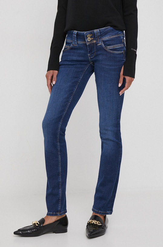 Pepe Jeans jeansy SLIM JEANS LW Planet friendly granatowy PL204586XW5