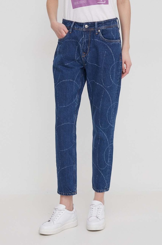 Pepe Jeans jeansy TAPERED JEANS HW LOGO granatowy PL204607