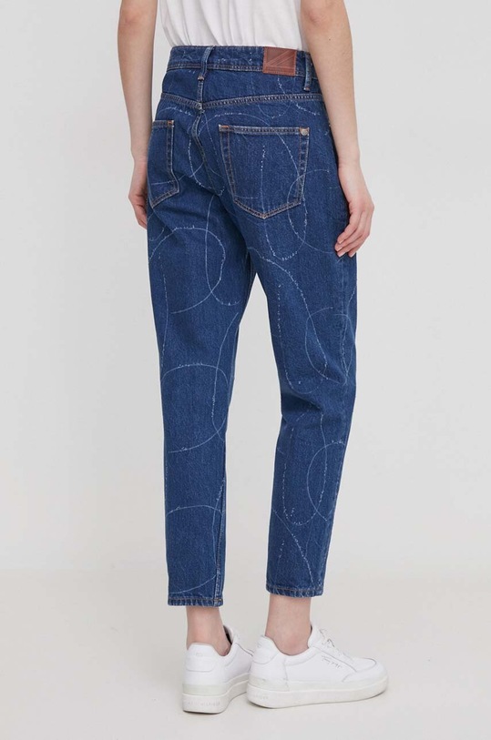 Odzież Pepe Jeans jeansy TAPERED JEANS HW LOGO PL204607 granatowy