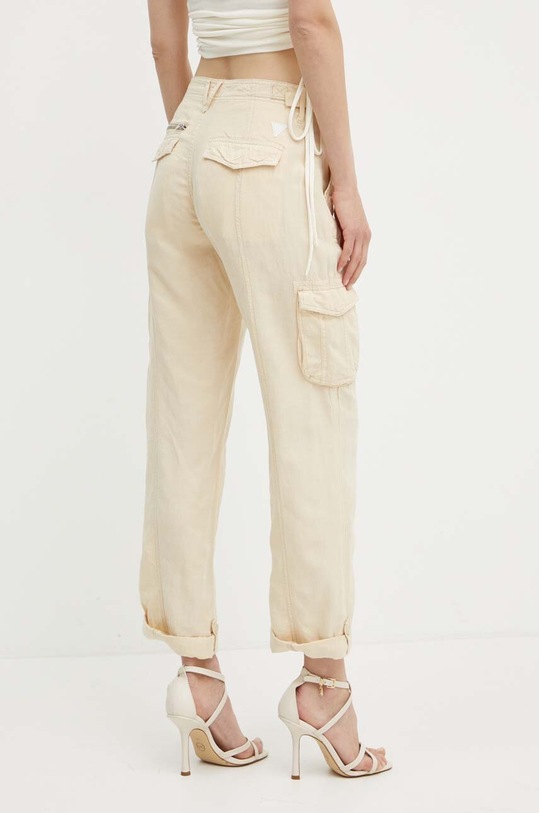 Одяг Штани з домішкою льону Guess NESSI W4GA0A.WG8N0 бежевий
