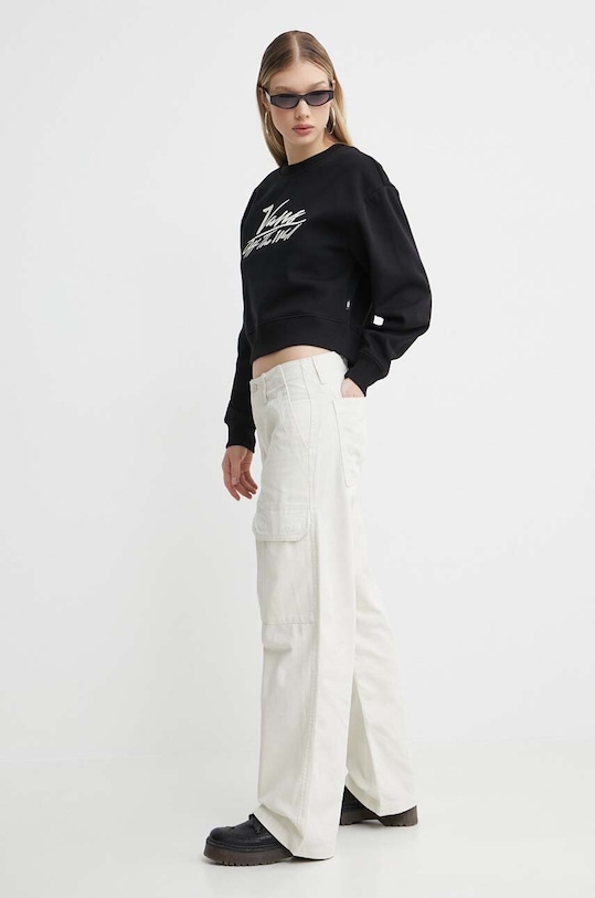 Βαμβακερό παντελόνι Vans VN000F7MDJR1 μπεζ SS24