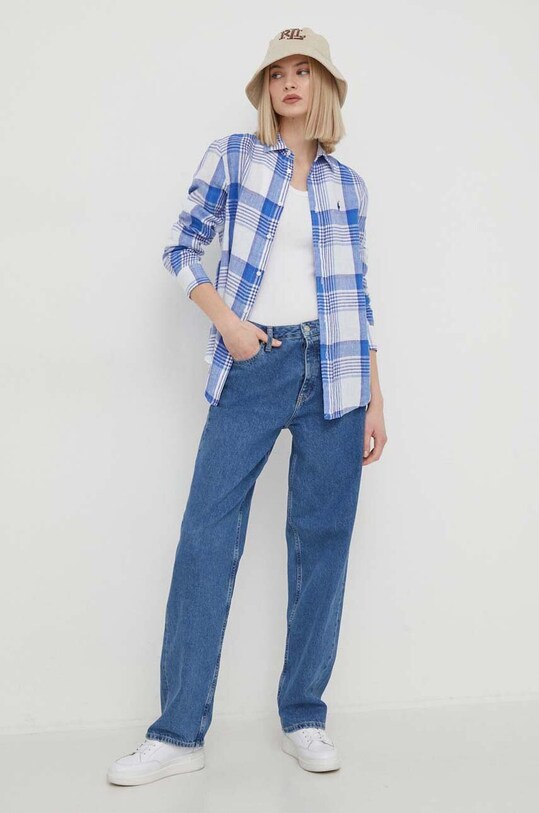 Kavbojke Calvin Klein Jeans J20J222753 modra SS24