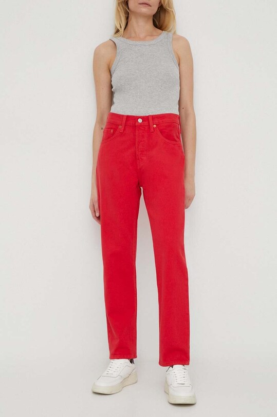 Levi's jeansy 501 CROP Planet friendly czerwony 36200.0323