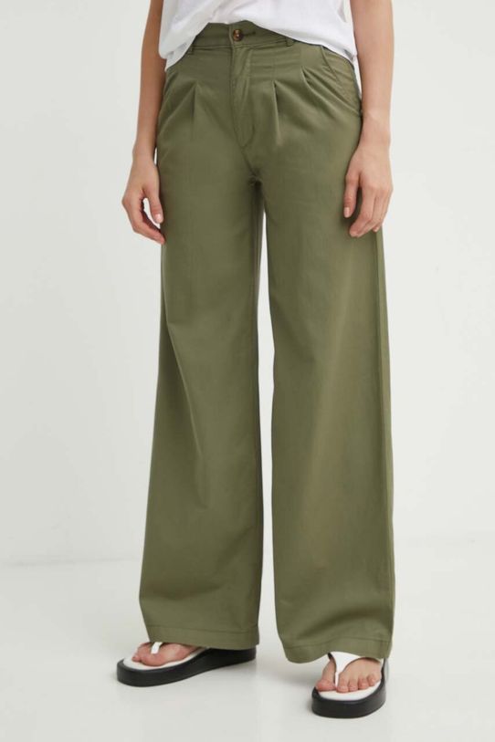 Levi's pantaloni PLEATED WIDELEG panza verde A7535