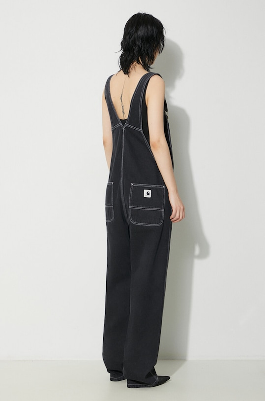 Carhartt WIP salopetă din denim Bib Overall Straight I033018.8906 negru SS24