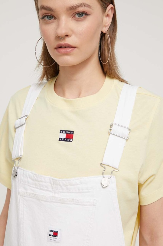 Tommy Jeans kantáros farmernadrág fehér DW0DW17557