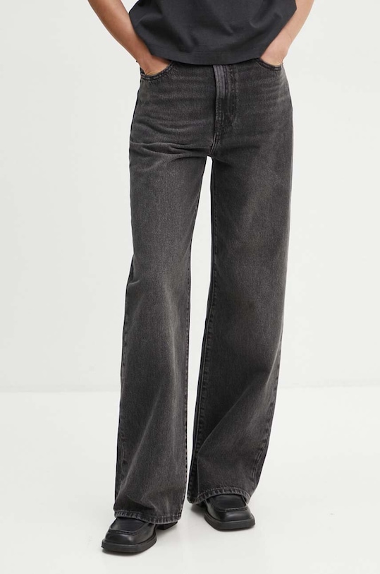 Rifle Levi's RIBCAGE WIDE LEG Planet friendly čierna A6081