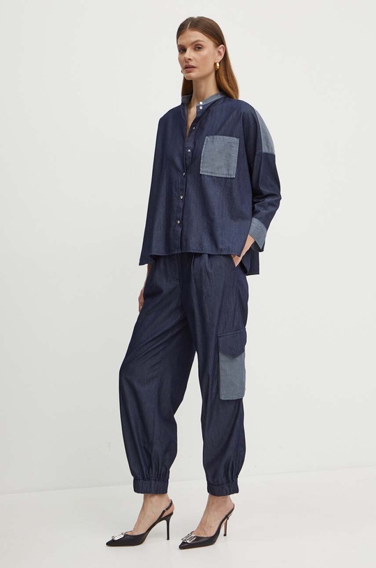 MAX&Co. pantaloni de bumbac 2416181053200 bleumarin SS24