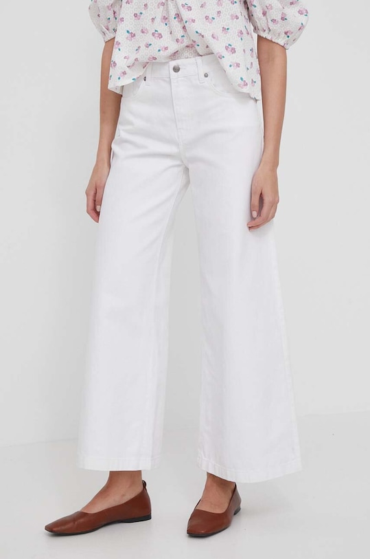 Pepe Jeans jeansy WIDE LEG JEANS MW COATED Planet friendly biały PL204684