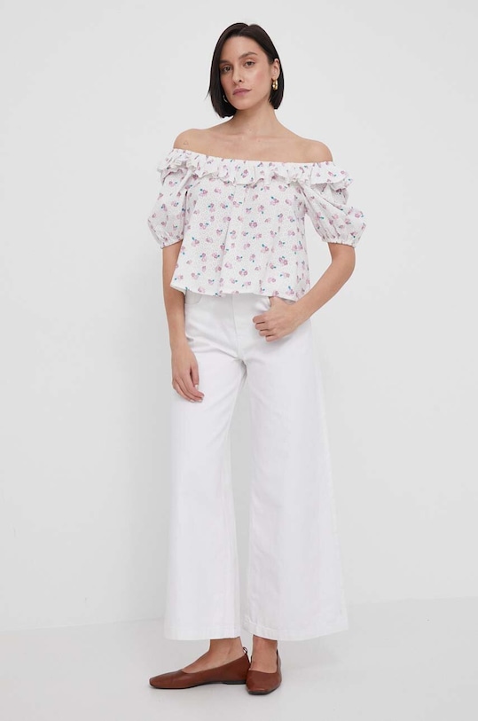 Traperice Pepe Jeans WIDE LEG MW COATED PL204684 bijela SS24