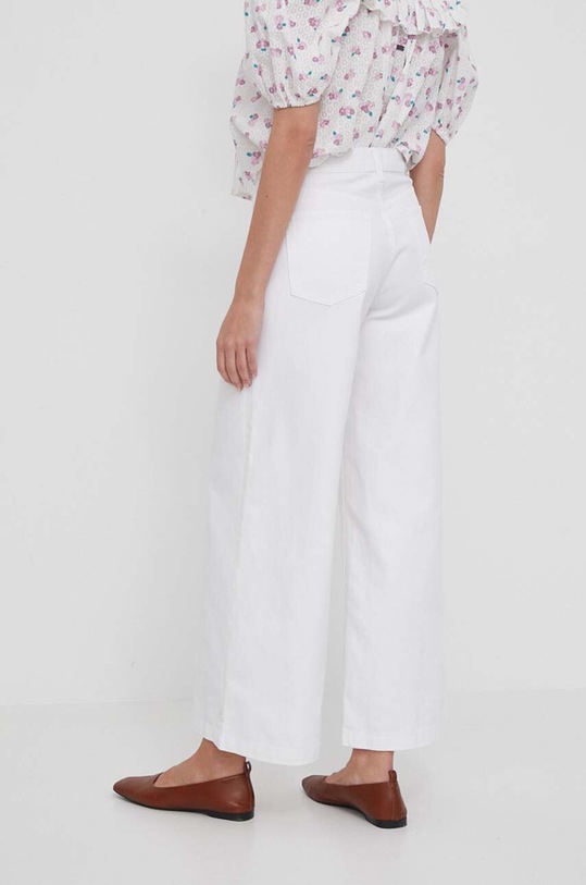 Odzież Pepe Jeans jeansy WIDE LEG JEANS MW COATED PL204684 biały