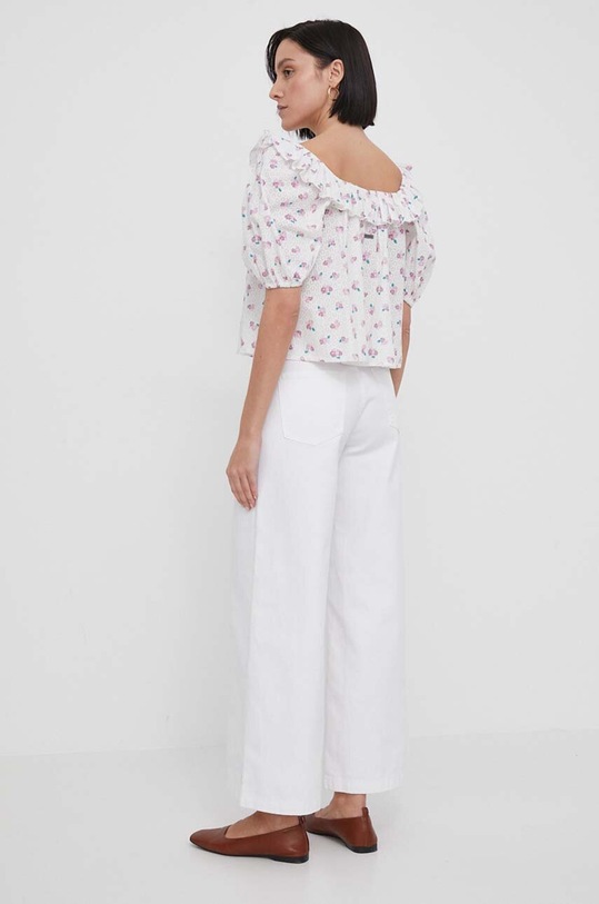 Pepe Jeans jeansy WIDE LEG JEANS MW COATED biały PL204684