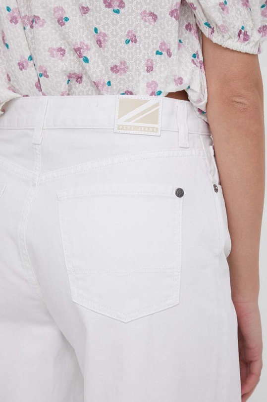 Pepe Jeans jeansy WIDE LEG JEANS MW COATED PL204684 biały