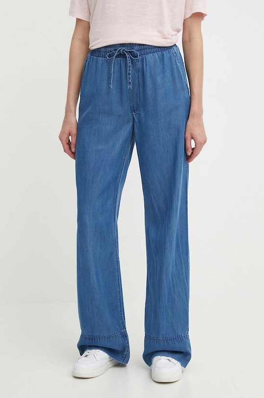 Kalhoty Pepe Jeans LOOSE ST PANTS UHW TENCEL high modrá PL204685