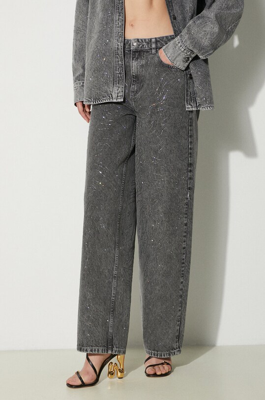 Rotate jeansy Rhinestone Wide Leg Jeans
