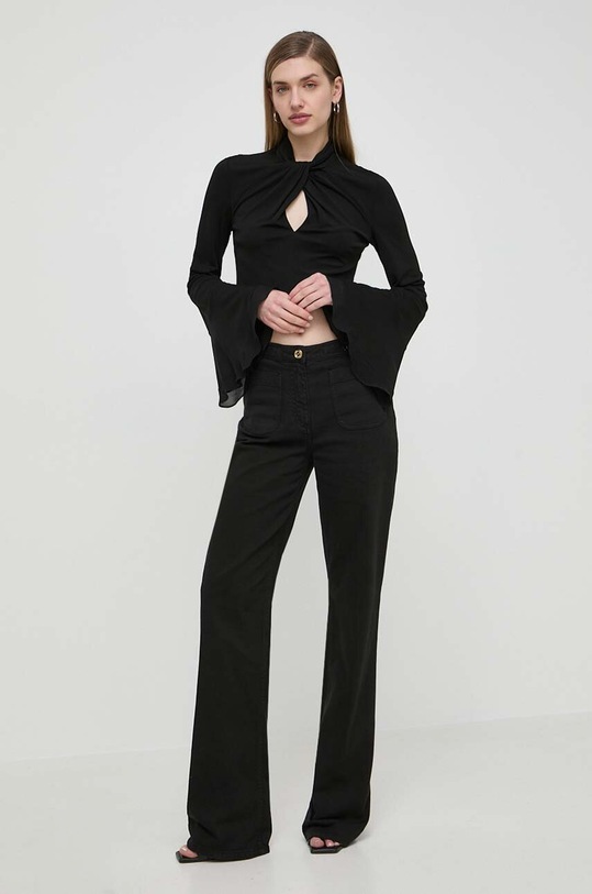 Traperice Elisabetta Franchi PJ54N41E2.NORBLIN crna SS24