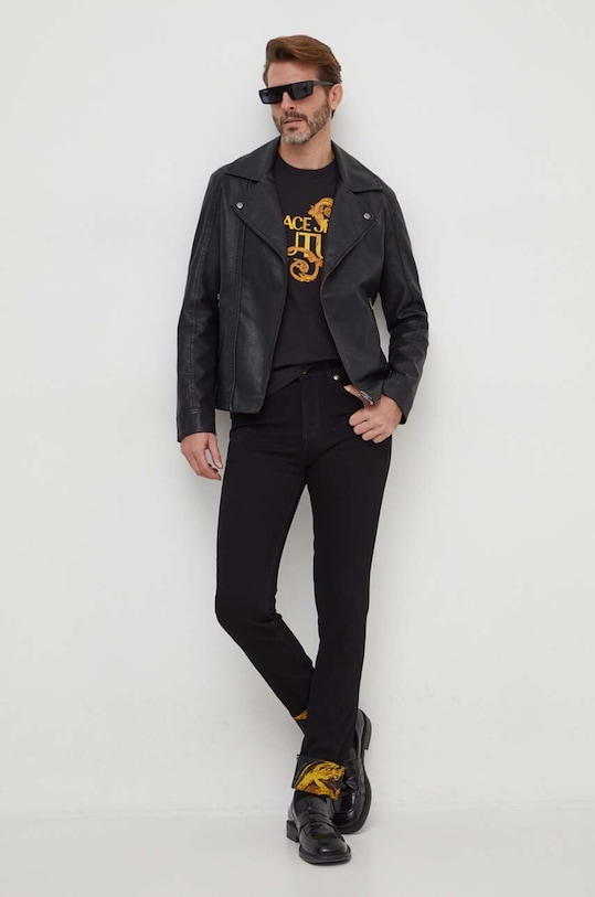 Τζιν παντελόνι Versace Jeans Couture 76GAB5DM μαύρο SS24