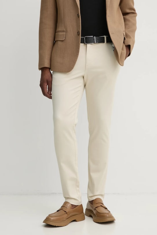 Sisley spodnie z elastanem beżowy 4AIHSF021