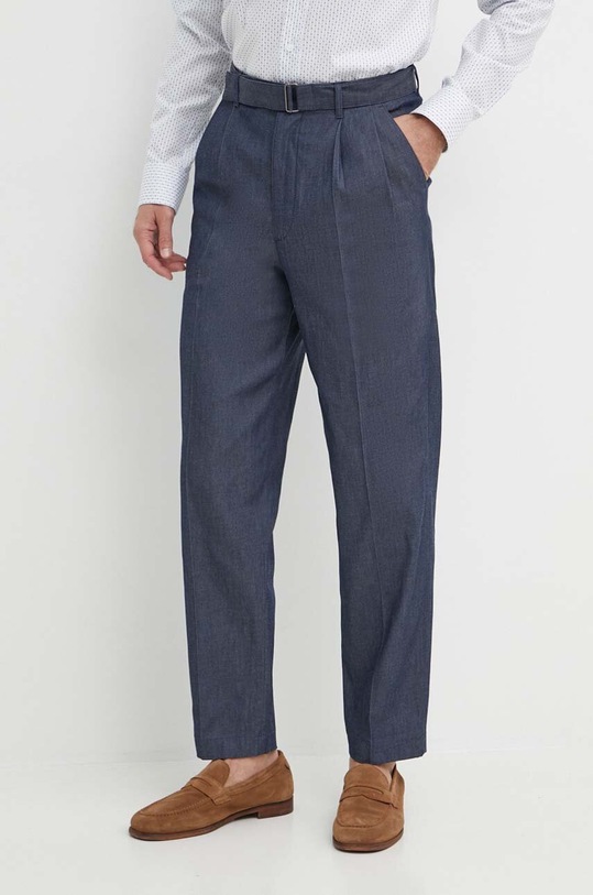 Michael Kors spodnie z elastanem granatowy CS4301BBF0