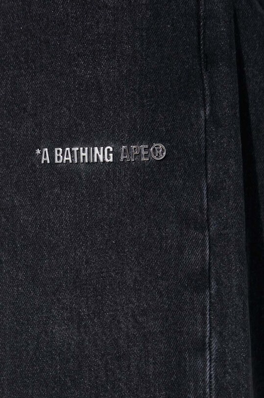 A Bathing Ape jeans Metal Logo Pin Denim Pants 1J80150053 black