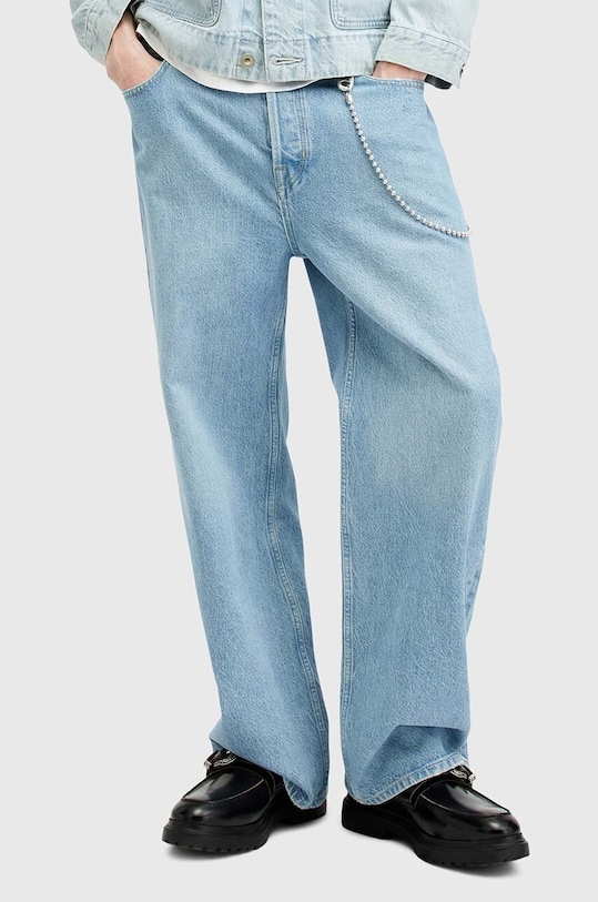 AllSaints jeansy bawełniane LENNY M010EA niebieski AW24