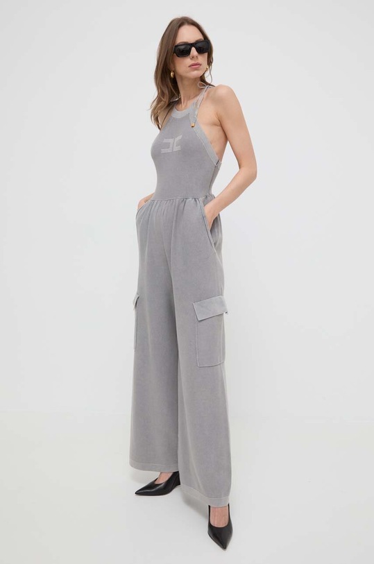 Elisabetta Franchi tuta in cotone maglia grigio KT46S41E2
