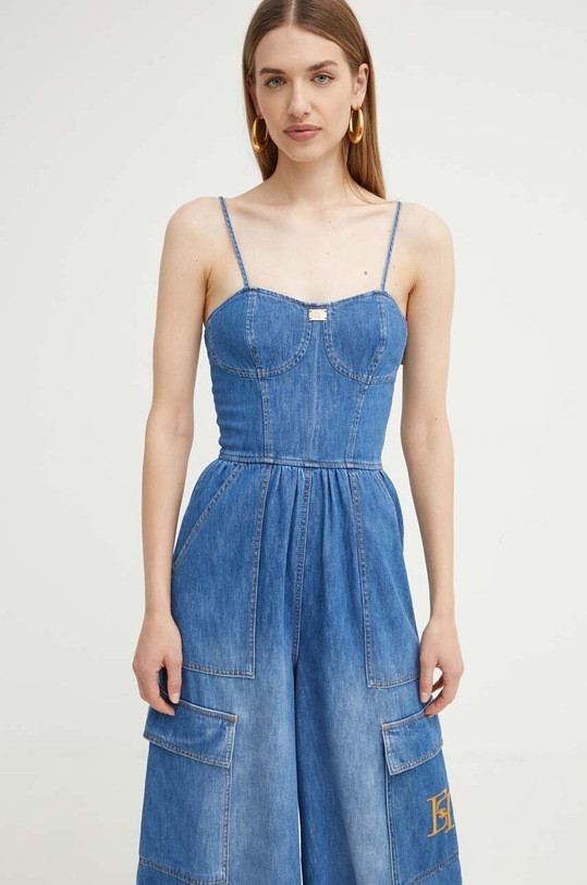 Ολόσωμη φόρμα τζιν Elisabetta Franchi μπλε TJ29D41E2