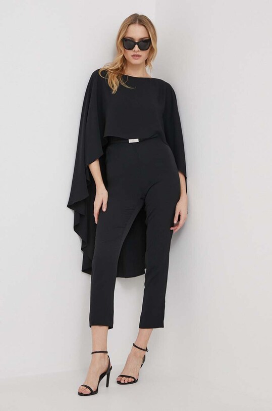 Lauren Ralph Lauren kombinezon tkanina czarny 253909384