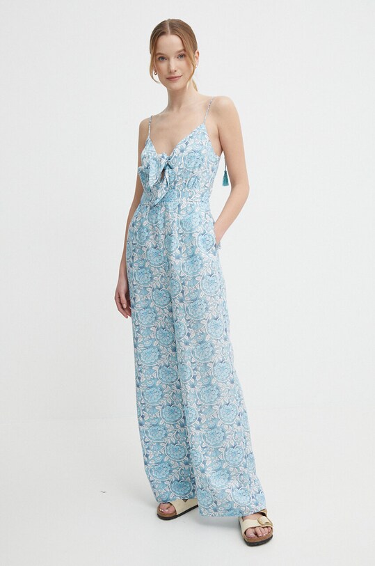 Ľanový overal Pepe Jeans MATILDE PL230489 modrá SS24