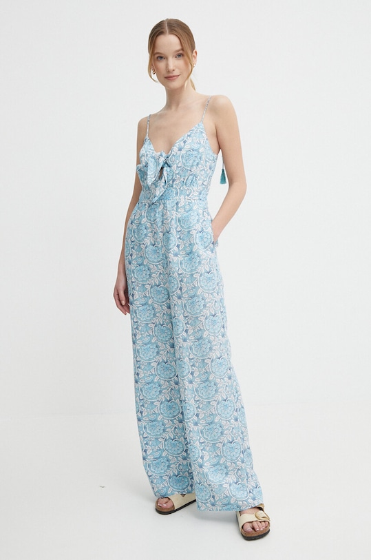 Льняной комбинезон Pepe Jeans MATILDE PL230489 голубой SS24