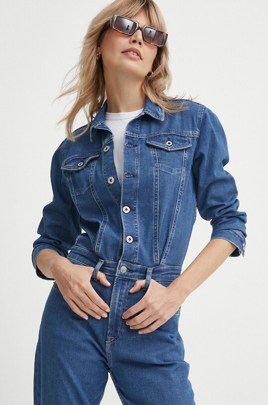 Džínový overal Pepe Jeans JESSICA námořnická modř PL230490