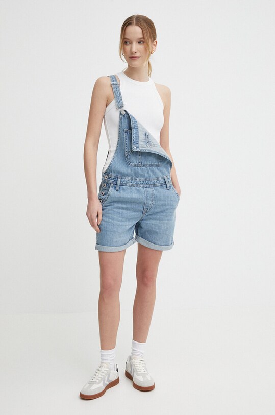 Odzież Pepe Jeans ogrodniczki jeansowe ABBY FABBY PL230492 niebieski