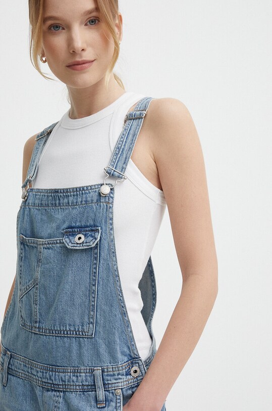 Pepe Jeans ogrodniczki jeansowe ABBY FABBY niebieski PL230492