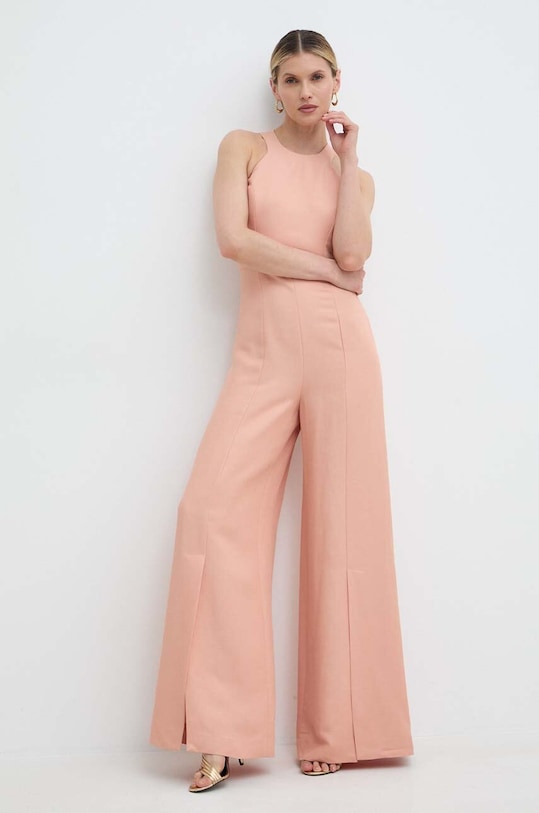 Twinset kombinezon z domieszką lnu 241TT2105 pomarańczowy SS24