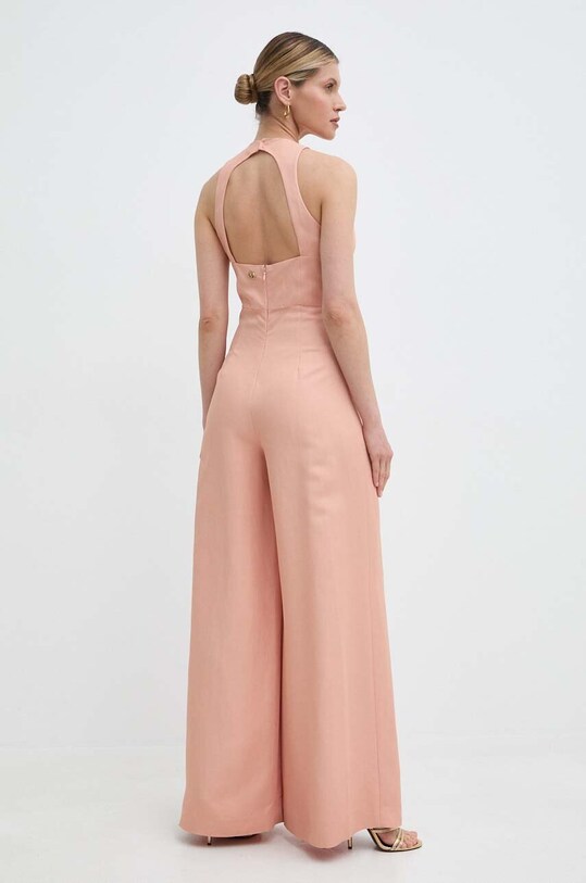 Odzież Twinset kombinezon z domieszką lnu 241TT2105 pomarańczowy