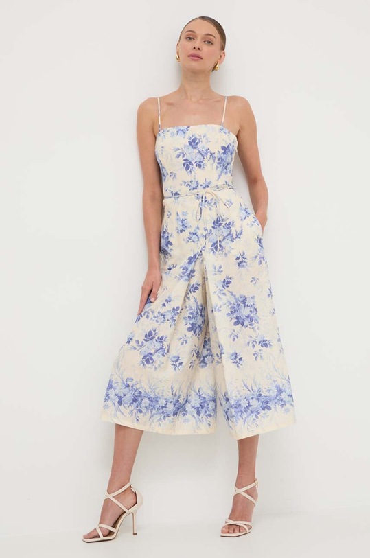 Twinset salopeta din in flori albastru 241TT2420