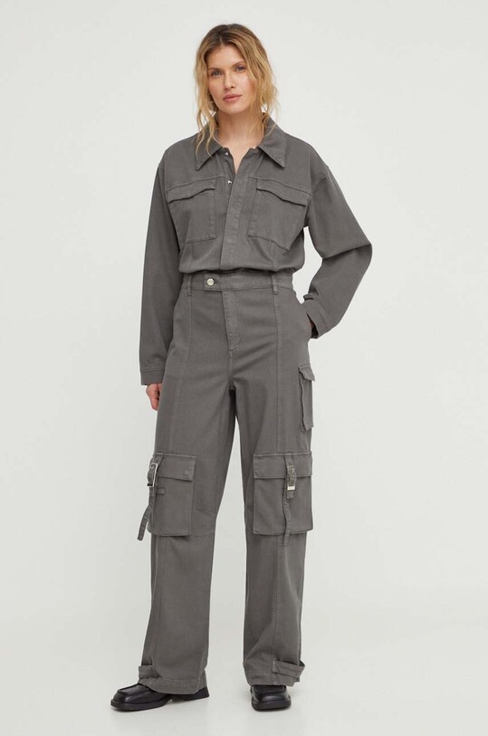 Gestuz salopetă jeans fixat gri 10908721