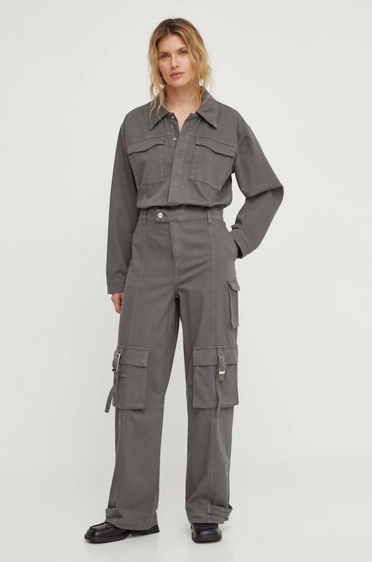 Kombinezon iz jeansa Gestuz Z elastanom siva 10908721