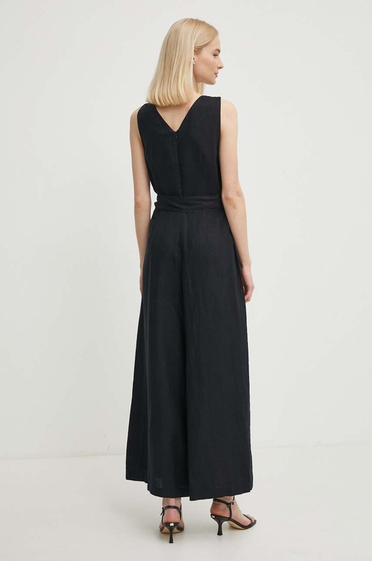 Odzież United Colors of Benetton kombinezon lniany 4AGHDT009 czarny