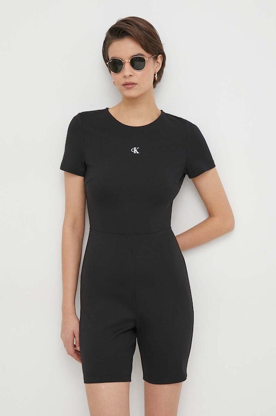 Calvin Klein Jeans salopetă uni negru J20J223172