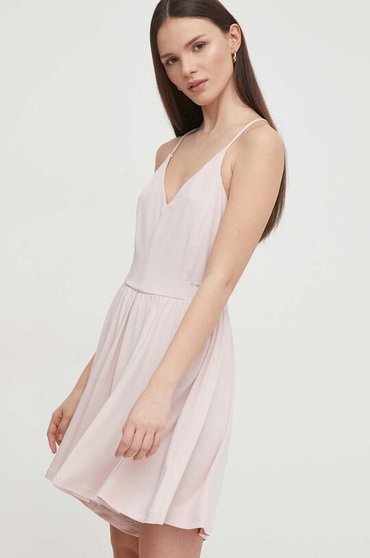 Ολόσωμη φόρμα Calvin Klein Jeans με ελαστάν ροζ J20J223315